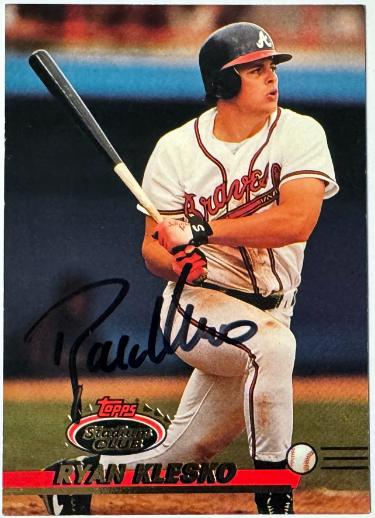 Ryan Klesko Autographed 1993 Stadium Club On Card Auto #541- COA (Atlanta Braves)-Powers Sports Memorabilia