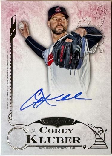 Corey Kluber Autographed 2015 Topps Five Star On Card Auto #FSA-CKL (Cleveland/2X CY)-Powers Sports Memorabilia