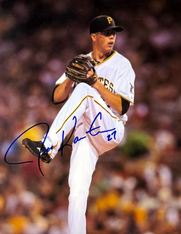 Jeff Karstens Autographed Pittsburgh Pirates 8x10 Photo imperfect #27- COA-Powers Sports Memorabilia