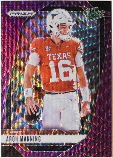 Arch Manning 2025 Panini Prizm Draft Picks Purple Wave Prizm (RC) #166 (Texas Longhorns)-Powers Sports Memorabilia
