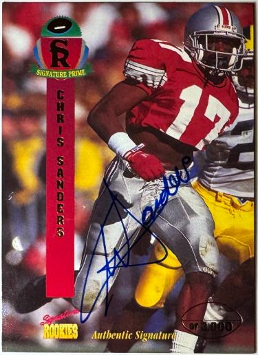 Chris Sanders Autographed 1995 Signature Rookies On Card Auto #35- /3000 (Ohio State Buckeyes/Oilers/Titans)-Powers Sports Memorabilia