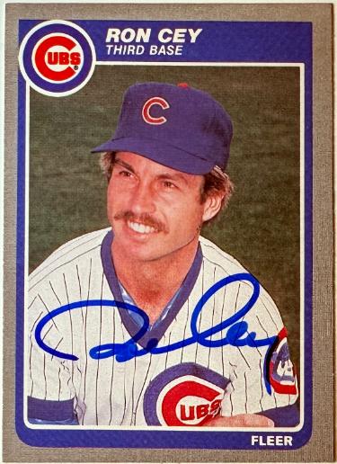 Ron Cey Autographed 1985 Fleer On Card Auto #52- COA (Chicago Cubs)-Powers Sports Memorabilia