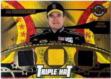 Joe Nemechek 2004 Wheels American Thunder Triple Hat NASCAR Card #TH15- /160-Powers Sports Memorabilia