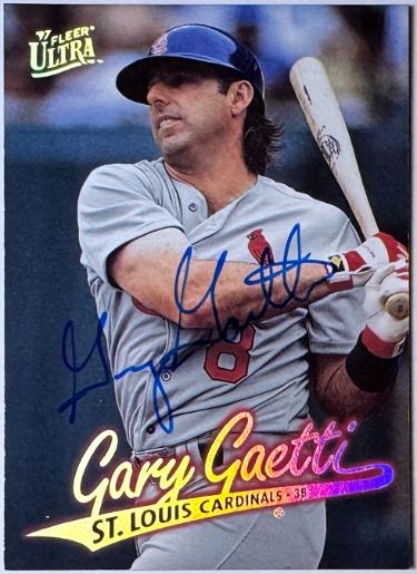 Gary Gaetti Autographed 1997 Fleer Ultra On Card Auto #316- COA (St. Louis Cardinals)-Powers Sports Memorabilia
