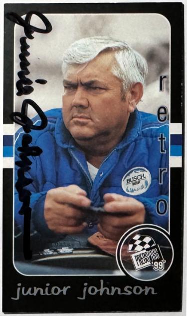 Junior Johnson Autographed 1999 Press Pass Retro NASCAR On Card Auto #134- COA-Powers Sports Memorabilia