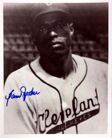 Sam Jethroe Autographed Cleveland Buckeyes 8X10 Photo imperfect- COA (ROY 1950)-Powers Sports Memorabilia