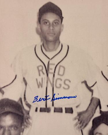 Bert/Hubert Simmons Autographed Greensboro Red Wings Negro League 8x10 Photo imperfect- COA-Powers Sports Memorabilia