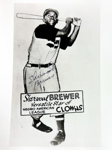 Sherwood Brewer Autographed Indianapolis Clowns Negro Leagues 8x10 Photo imperfect-Powers Sports Memorabilia