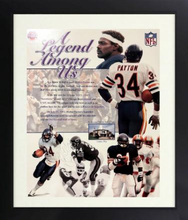 Walter Payton Autographed Chicago Bears A Legend Among Us 16 x 20 Photograph Custom Framing- Beckett Review-Powers Sports Memorabilia