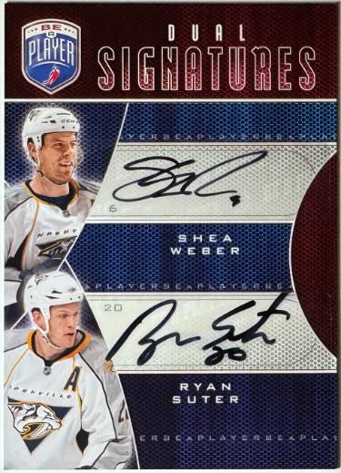 Shea Weber/Ryan Suter dual Autographed 2009-10 Upper Deck Be A Player Auto Card S2-SW (Nashville Predators)-Powers Sports Memorabilia