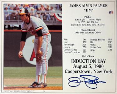 Jim Palmer Autographed Baltimore Orioles Hall of Fame Induction Day 8x10 Photo- COA-Powers Sports Memorabilia