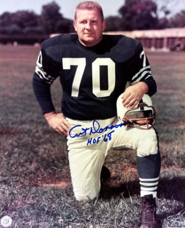 Art Donovan Autographed Baltimore Colts NFL 8x10 Photo w/ HOF 68 minor dings- COA-Powers Sports Memorabilia