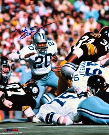 Mel Renfro Autographed Dallas Cowboys NFL 8x10 Photo imperfect- COA (HOF)-Powers Sports Memorabilia