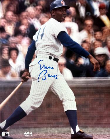 Ernie Banks Autographed Chicago Cubs MLB Licensed 8x10 Photo minor dings- COA (HOF) - CTBL_045683-Powers Sports Memorabilia