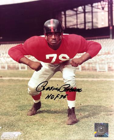Roosevelt Rosie Brown Autographed New York Giants NFL 8x10 Photo HOF minor dings- COA-Powers Sports Memorabilia