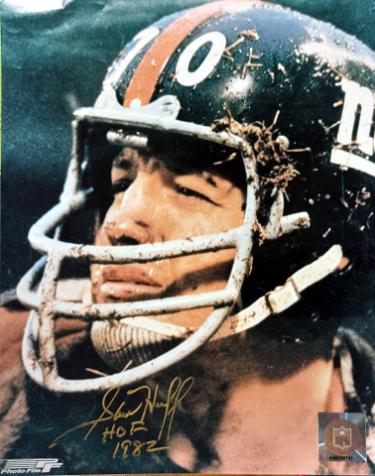 Sam Huff Autographed New York Giants NFL 8x10 Photo imperfect HOF 82- COA/Show Ticket-Powers Sports Memorabilia