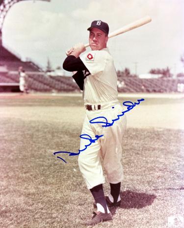 Duke Snider Autographed Brooklyn Dodgers MLB 8x10 Photo imperfect- NFL Alumni COA (HOF)-Powers Sports Memorabilia