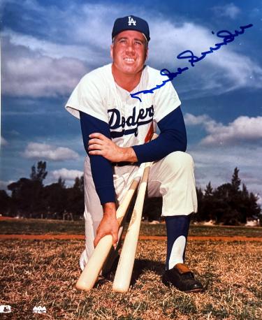 Duke Snider Autographed Los Angeles Dodgers MLB 8x10 Photo imperfect- COA (HOF/2X WSC)-Powers Sports Memorabilia