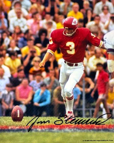 Jan Stenerud Autographed Kansas City Chiefs NFL 8x10 Photo imperfect- COA (HOF)-Powers Sports Memorabilia