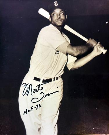 Monte Irvin Autographed New York Giants 8x10 Photo w/ HOF 73 imperfect- COA/Ticket-Powers Sports Memorabilia