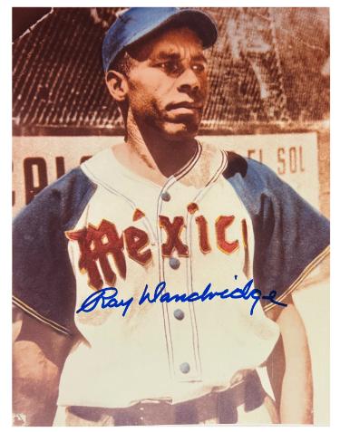 Ray Dandridge Autographed Mexico City Reds 8X10 Photo imperfect- COA (HOF/Negro)-Powers Sports Memorabilia
