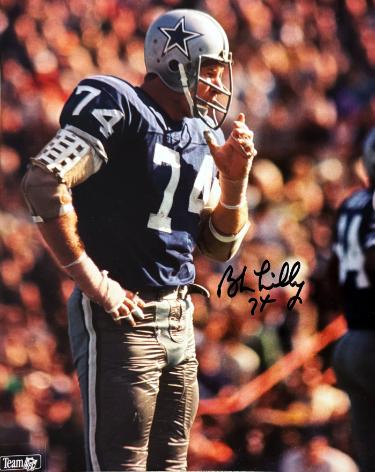 Bob Lilly Autographed Dallas Cowboys NFL 8x10 Photo #74 imperfect- COA/Ticket (HOF)-Powers Sports Memorabilia