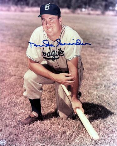 Duke Snider Autographed Brooklyn Dodgers MLB 8x10 Photo imperfect- CSA COA (HOF)-Powers Sports Memorabilia