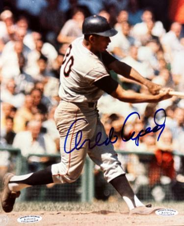 Orlando Cepeda Autographed Giants MLB 8x10 Photo imperfect- Sports World COA (HOF)-Powers Sports Memorabilia