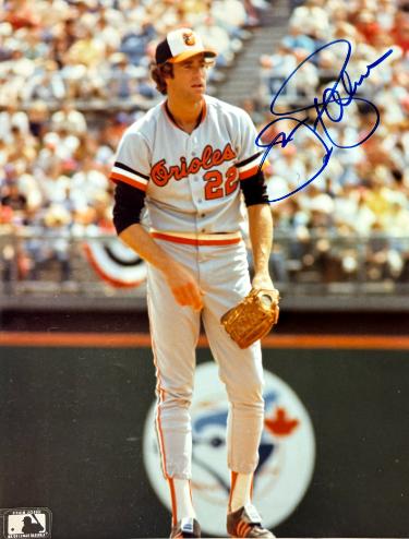 Jim Palmer Autographed Baltimore Orioles MLB 8x10 Photo imperfect- NFL Alumni COA (HOF/3XCY/6X AS)-Powers Sports Memorabilia