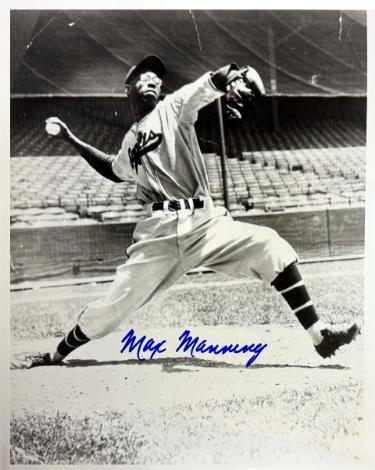 Max Manning Autographed Newark Eagles Negro League 8x10 Photo imperfect- COA/Ticket-Powers Sports Memorabilia