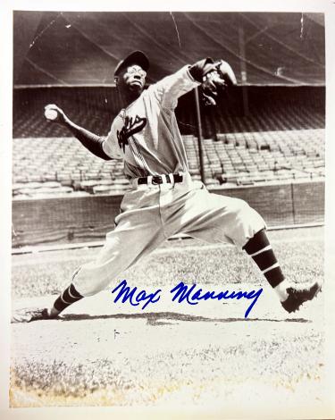 Max Manning Autographed Newark Eagles Negro League 8x10 Photo imperfect- COA/Ticket - CTBL_045751-Powers Sports Memorabilia