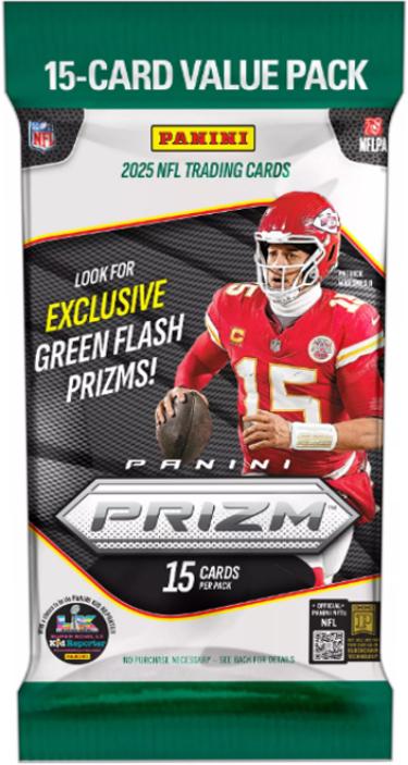 2025 Panini Prizm NFL Football 15 Card Value Pack - Look For Green Flash Prizms!-Powers Sports Memorabilia