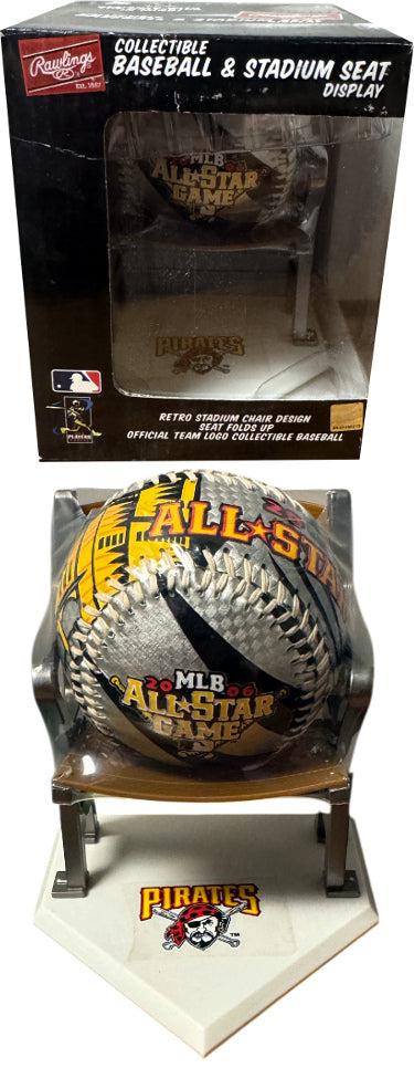 Pittsburgh Pirates Rawlings 2006 All Star Game Baseball & Stadium Seat Display-Powers Sports Memorabilia