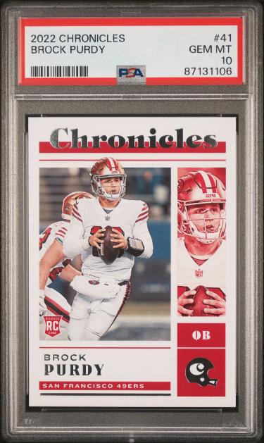 Brock Purdy 2022 Panini Chronicles Rookie Card #41- PSA Graded 10 Gem Mint (San Francisco 49ers)-Powers Sports Memorabilia