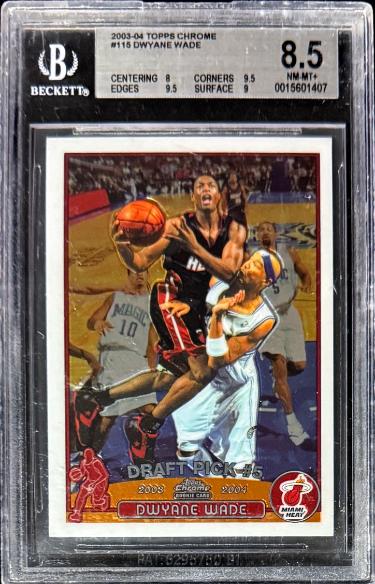 Dwyane Wade 2003-04 Topps Chrome Rookie Card #115- Beckett/BGS Graded 8.5 NM-MT+ (Miami Heat)-Powers Sports Memorabilia