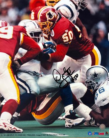 Derek Smith Autographed Washington Redskins NFL Licensed 8x10 Photo #50 imperfect- COA-Powers Sports Memorabilia