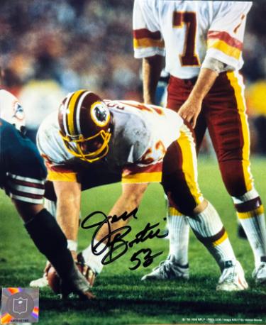 Jeff Bostic Autographed Washington Redskins NFL 8X10 Photo #53 imperfect- COA/Ticket-Powers Sports Memorabilia