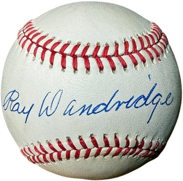 Ray Dandridge Autographed ROAL Rawlings Official American League Baseball- COA (Millers/Cubans)-Powers Sports Memorabilia