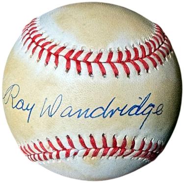Ray Dandridge Autographed ROAL Rawlings Official American League Baseball toned- COA (Millers/Cubans)-Powers Sports Memorabilia
