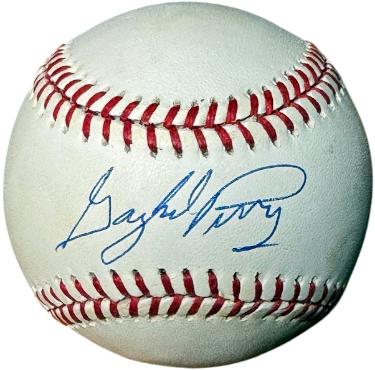 Gaylord Perry Autographed Official Rawlings ROAL American League Baseball minor tone- COA (Giants/HOF/5XAS/2XCY)-Powers Sports Memorabilia