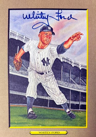 Whitey Ford Autographed New York Yankees Perez Steele Great Moments 5.75x8 Postcard- Beckett (HOF)-Powers Sports Memorabilia