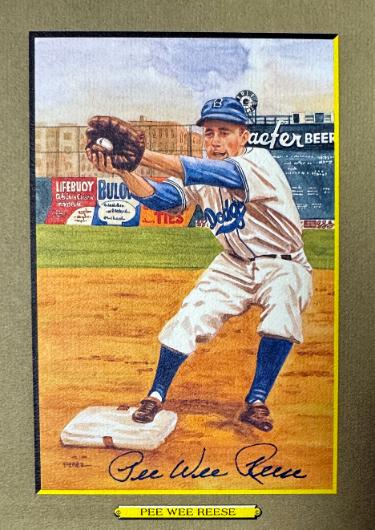 Pee Wee Reese Autographed Brooklyn Dodgers Perez Steele Great Moments 5.75x8 Postcard- Beckett (HOF)-Powers Sports Memorabilia