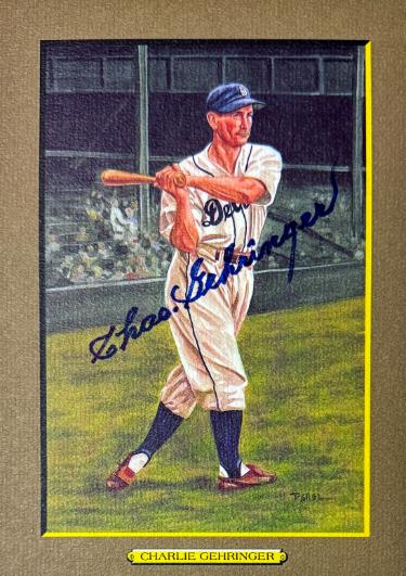 Charlie/Chas Gehringer Autographed New York Yankees Perez Steele Great Moments 5.75x8 Postcard #31- Beckett (HOF)-Powers Sports Memorabilia