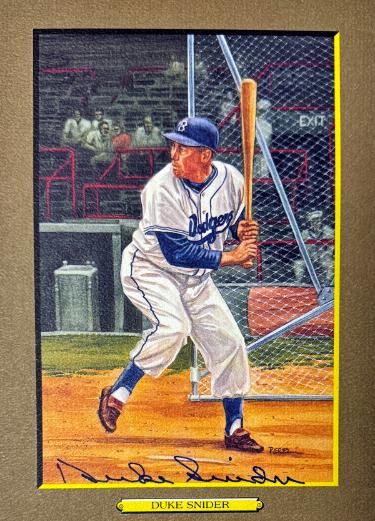 Duke Snider Autographed Brooklyn Dodgers Perez Steele Great Moments 5.75x8 Postcard #33- Beckett (HOF)-Powers Sports Memorabilia