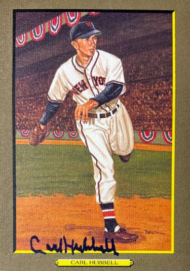 Carl Hubbell Autographed New York Giants Perez Steele Great Moments 5.75x8 Postcard #35- Beckett (HOF)-Powers Sports Memorabilia