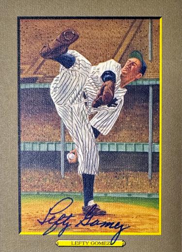 Lefty Gomez Autographed New York Yankees Perez Steele Great Moments 5.75x8 Postcard #44- Beckett (HOF)-Powers Sports Memorabilia