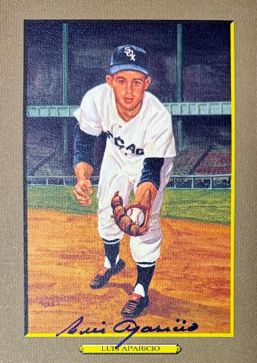Luis Aparicio Autographed Chicago White Sox Perez Steele Great Moments 5.75x8 Postcard #43- Beckett (HOF)-Powers Sports Memorabilia