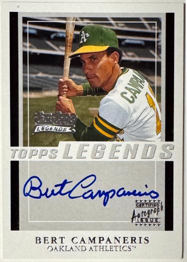 Bert Campaneris Autographed 2003 Topps Legends On Card Certified Auto #TT-BC (Oakland A's)-Powers Sports Memorabilia