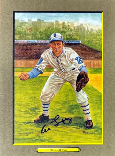 Al Lopez Autographed Boston Bees Perez Steele Great Moments 5.75x8 Postcard #64- Beckett (HOF)-Powers Sports Memorabilia