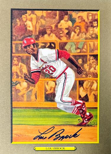 Lou Brock Autographed St. Louis Cardinals Perez Steele Great Moments 5.75x8 Postcard #66- Beckett (HOF)-Powers Sports Memorabilia